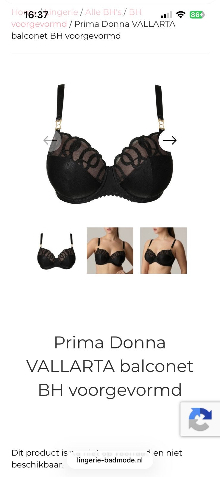 Prima Donna bh 75G, Ophalen of Verzenden, BH