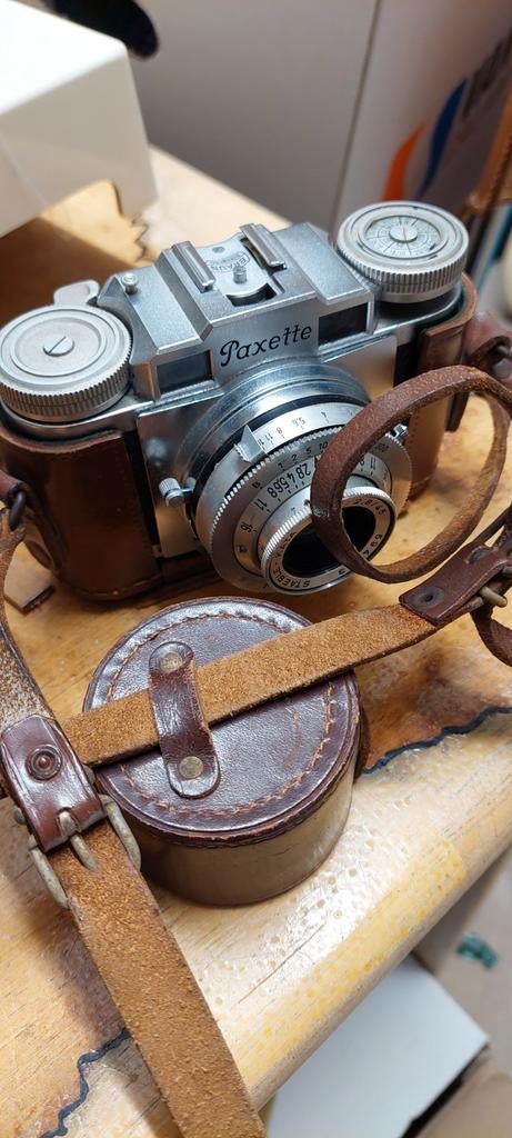 Vintage Paxette camera met leren tasje en riem, Ophalen of Verzenden, Gebruikt, Compact, Overige Merken