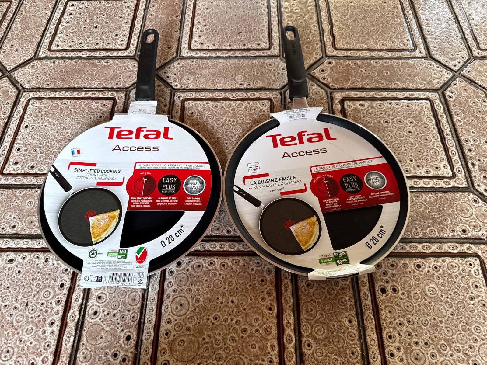 Tefal Access Pannekoekenpan 28cm - Nieuw 2x, Ophalen, Nieuw, Aluminium, Overige typen