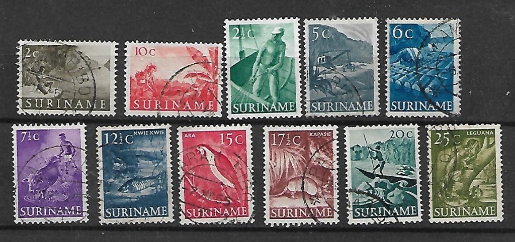 Suriname 297 t/m 307, Ophalen of Verzenden, Gestempeld