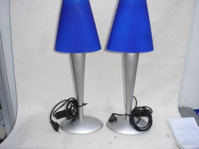 Twee Vintage Ikea lampjes jaren 80/ 90 [type B9417], Blauw, Gebruikt, Vintage, Met schakelaar