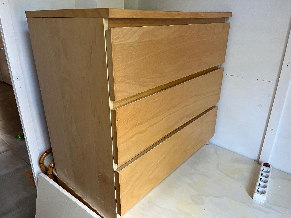 IKEA Malm 3 lades (ook met 4 lades, zie advertentie), Huis en Inrichting, Kasten | Ladekasten, Ophalen, Gebruikt, 50 tot 100 cm
