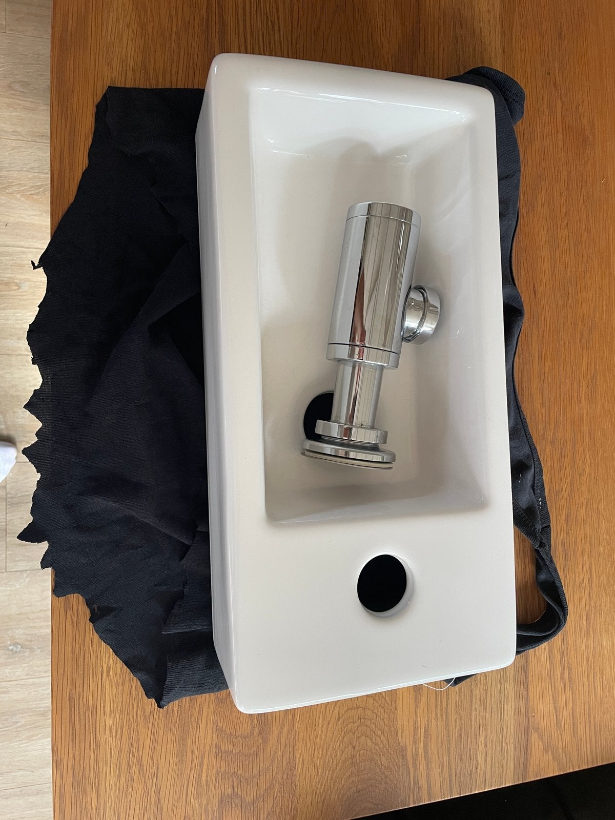 Wc fontein met afvoerplug en plank- Nieuwstaat, Ophalen of Verzenden, Nieuw, Chroom, Wastafel