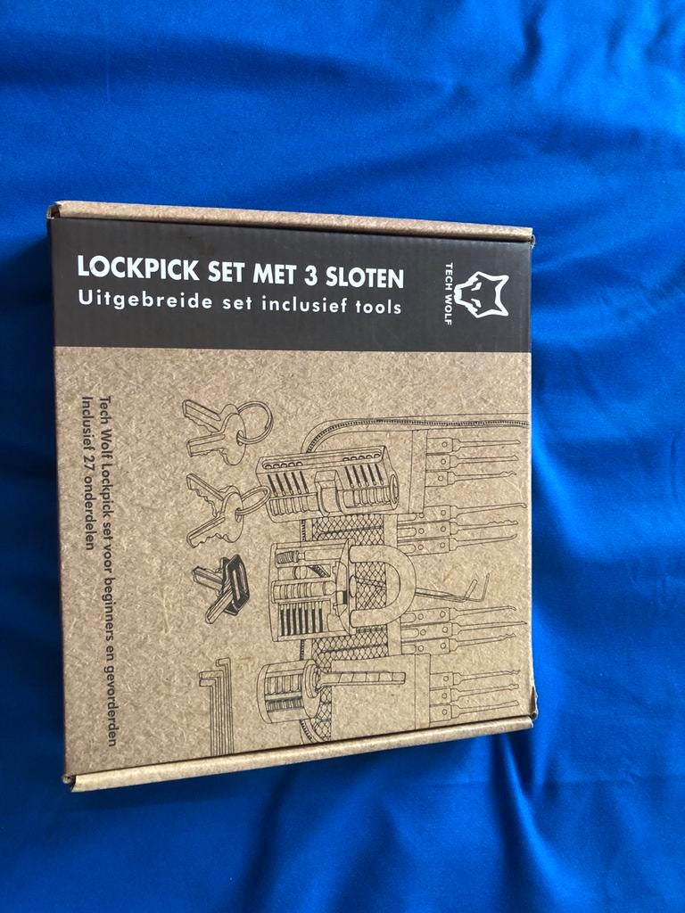 Nieuwe Lockpick Set met 3 Sloten en Tools - Tech Wolf, Ophalen of Verzenden, Nieuw, Overige materialen, Slot