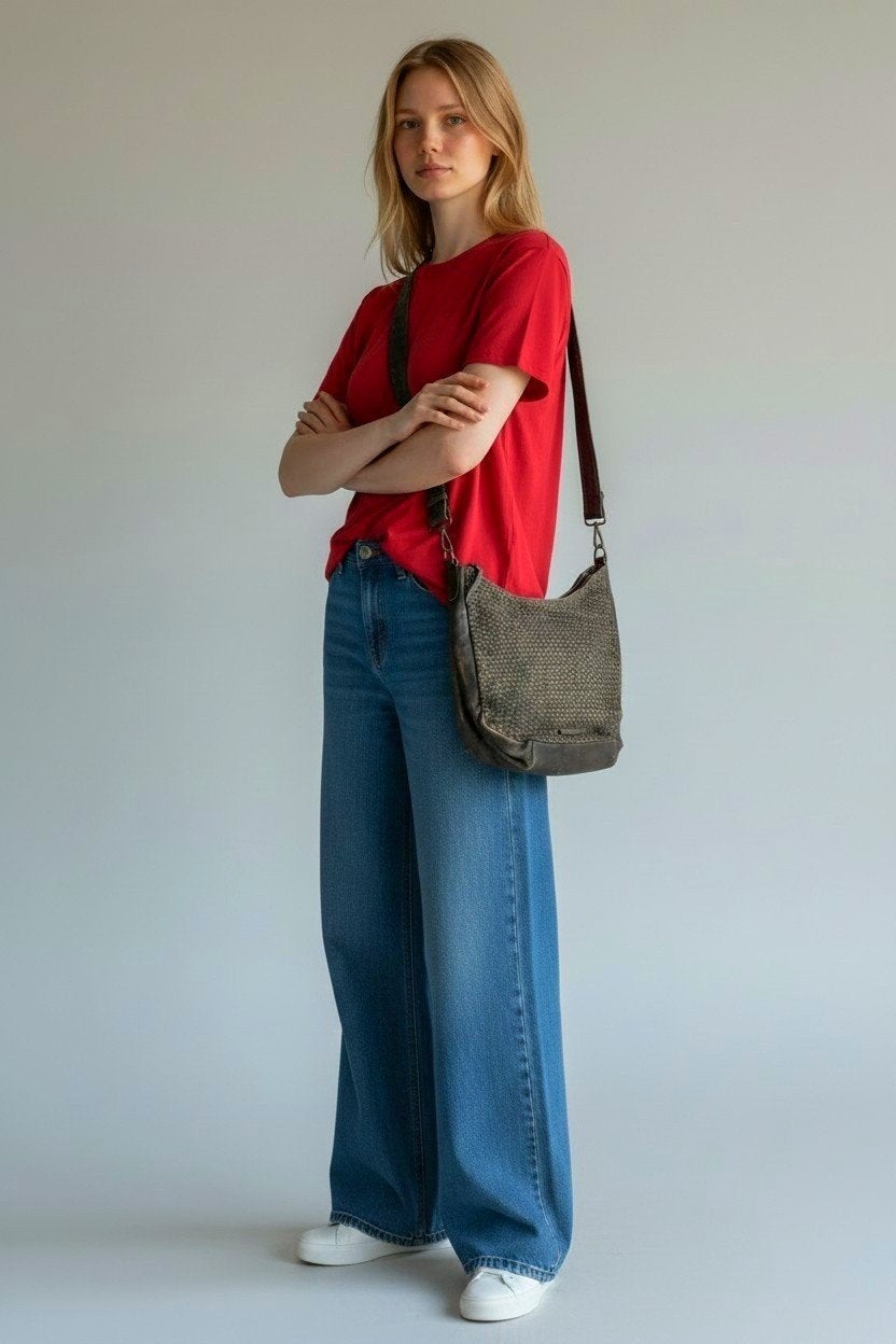 Blouse maat L , echte kalfleder tas, Verzenden, Nieuw, Overige kleuren, Overige jeansmaten