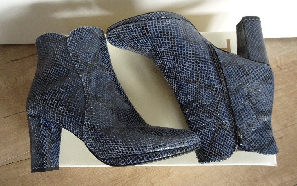 LEREN LAARSJES VAN MANFIELD MAAT 38, Kleding | Dames, Schoenen, Blauw, Lage of Enkellaarzen, Ophalen of Verzenden, Zo goed als nieuw