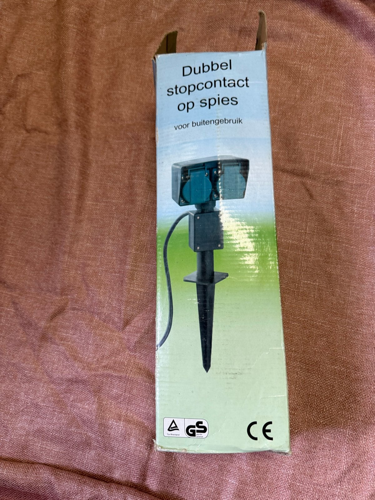 Dubbel stopcontact op spies voor buitengebruik, Kunststof, Overige typen, Nieuw, Ophalen of Verzenden