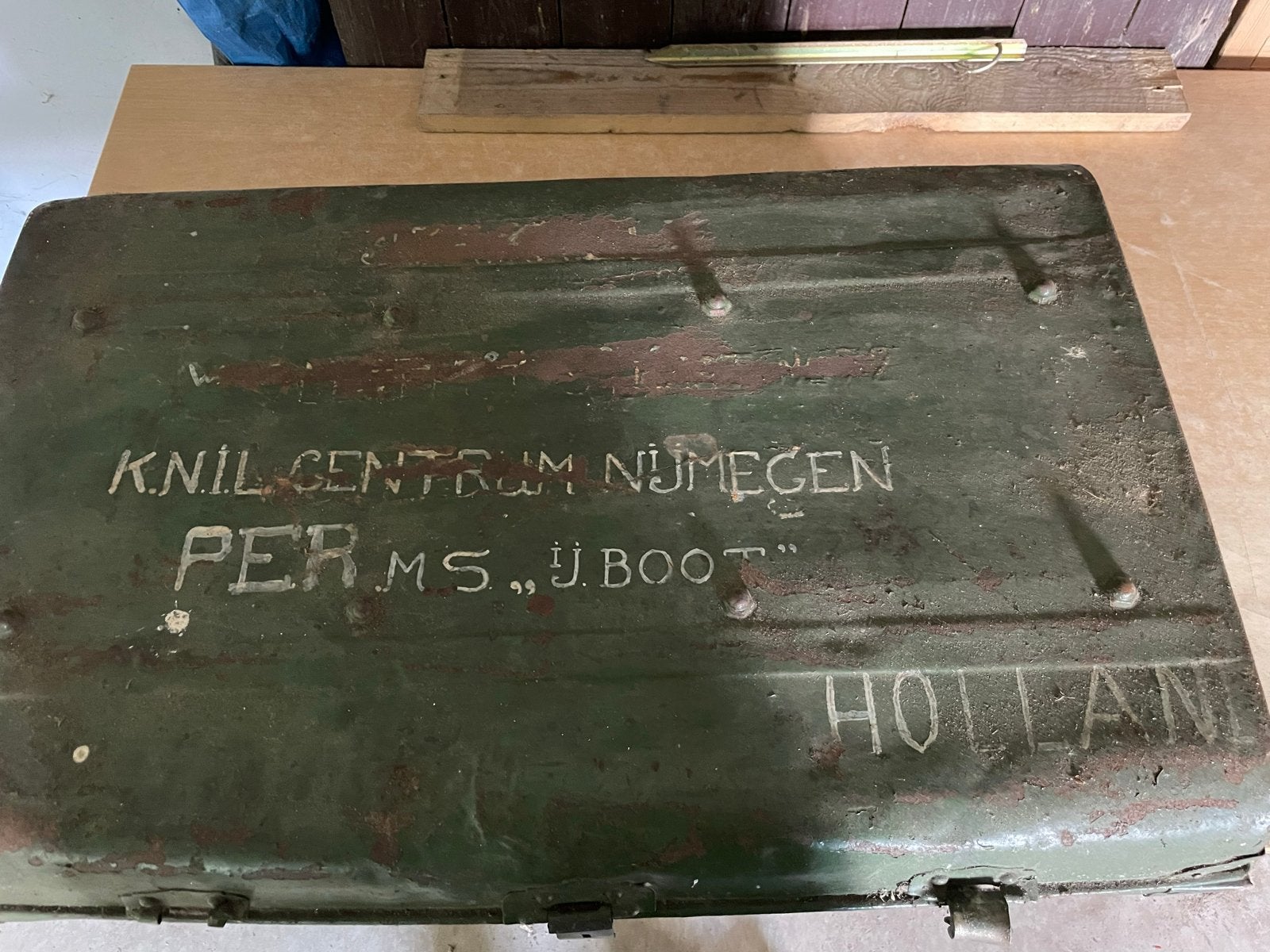 Tka, Vintage KNIL metalen reiskoffer/reiskist - Nijmegen, Verzamelen, Ophalen, Gebruikt