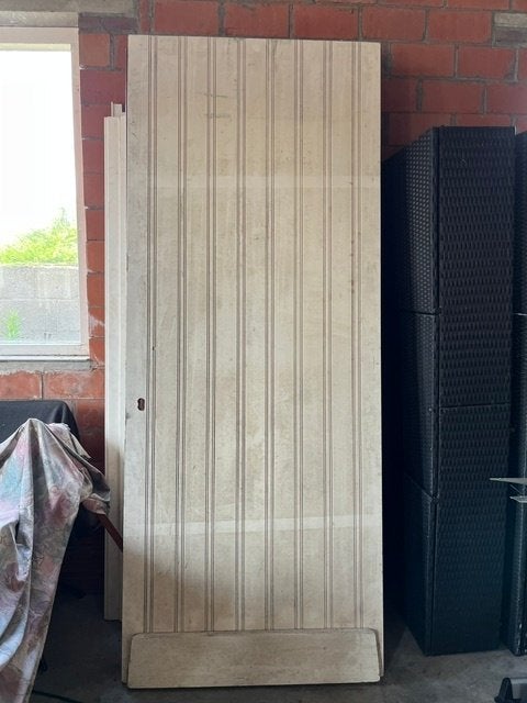 Hardhouten voordeur, Doe-het-zelf en Verbouw, Deuren en Horren, Ophalen, 80 tot 100 cm, 215 cm of meer, Nieuw