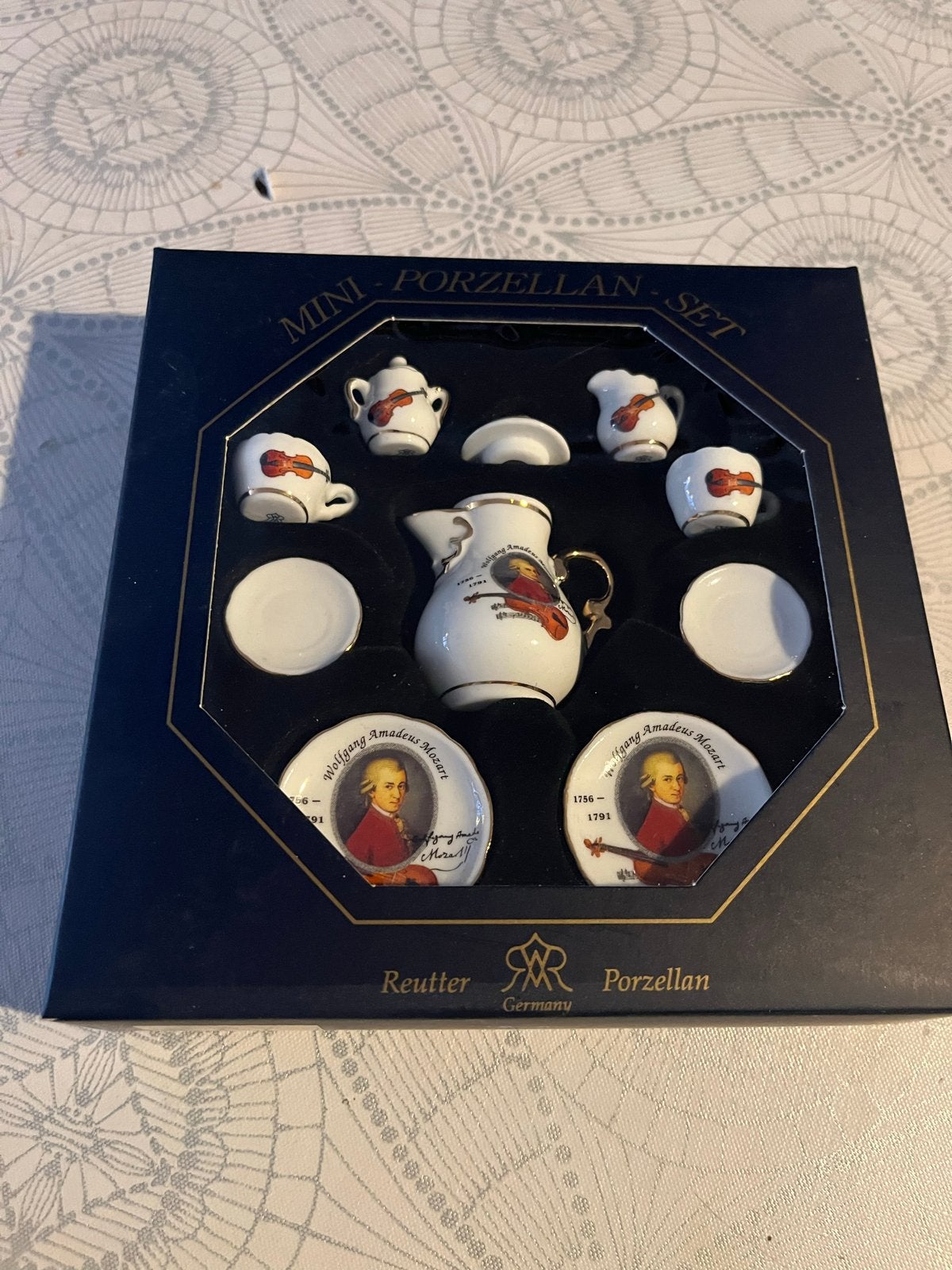 Mini Porseleinen Serviesset - Reutter Germany - Mozart Thema, Ophalen of Verzenden