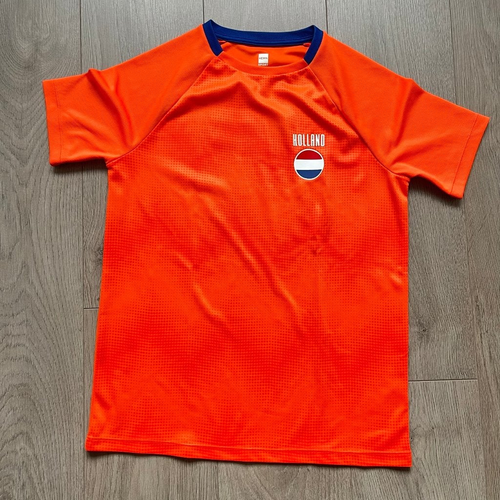 Oranje voetbalshirt Holland maat 158/164 (HEMA), Kinderen en Baby's, Jongen of Meisje, Sport- of Zwemkleding, Ophalen of Verzenden