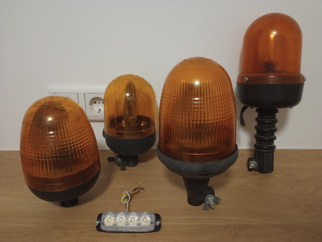 Zwaailicht 12V zwaailamp | LED flitser 12/24V Amber oranje, Ophalen of Verzenden, Gebruikt