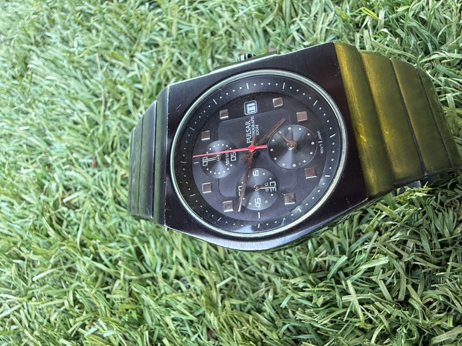 Pulsar Chronograaf Herenhorloge - Collectors Item, Sieraden, Tassen en Uiterlijk, Overige merken, Staal, Polshorloge, Ophalen of Verzenden