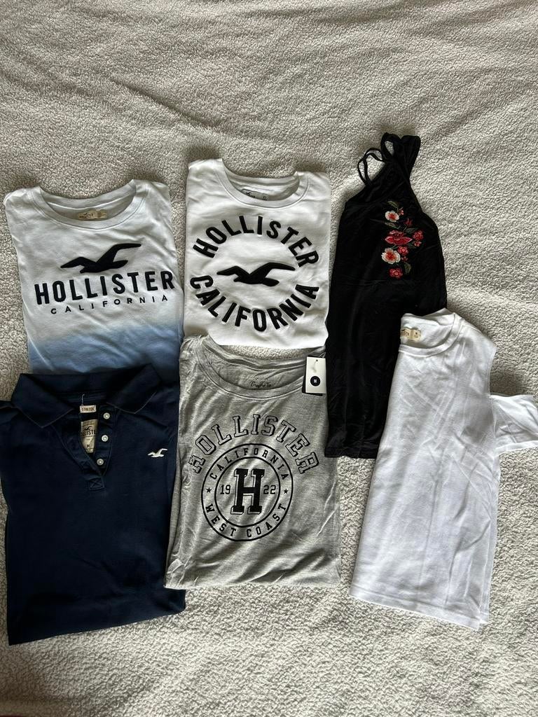 6x Hollister T-shirts/tops maat XS/S NIEUW en ZGAN, Wit, Ophalen of Verzenden, Zo goed als nieuw, Korte mouw