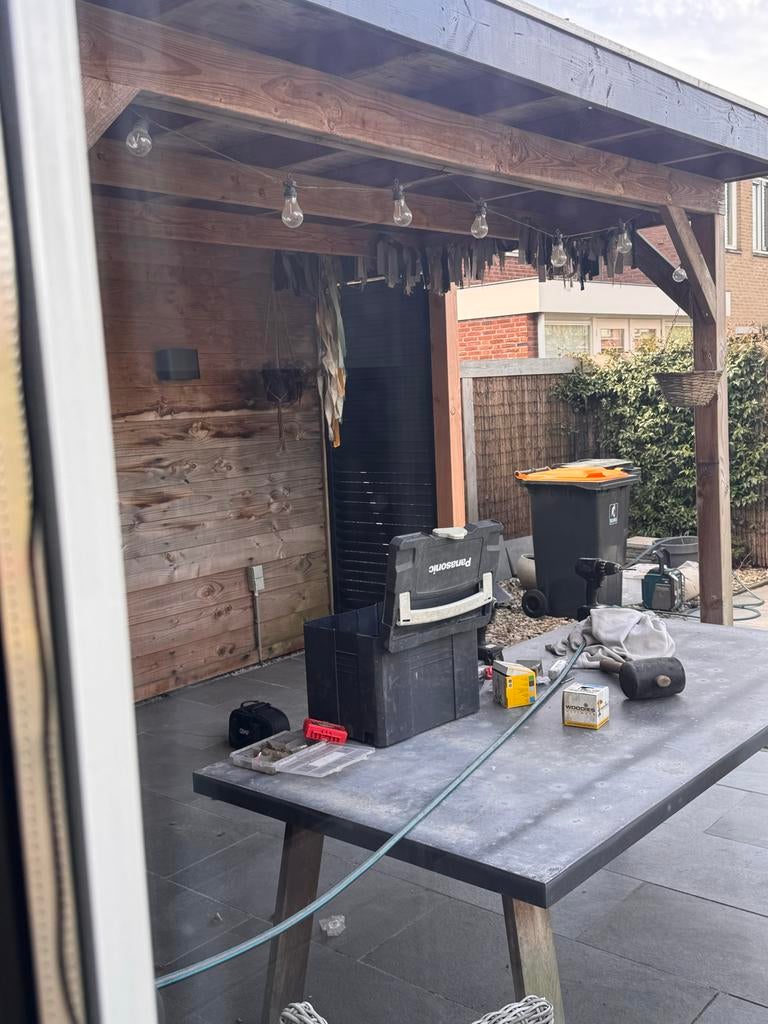 Robuuste Tuintafel 200x100 cm - Ideaal voor Buiten, Tuin en Terras, Tuintafels, Ophalen, Gebruikt, Rechthoekig, Overige materialen