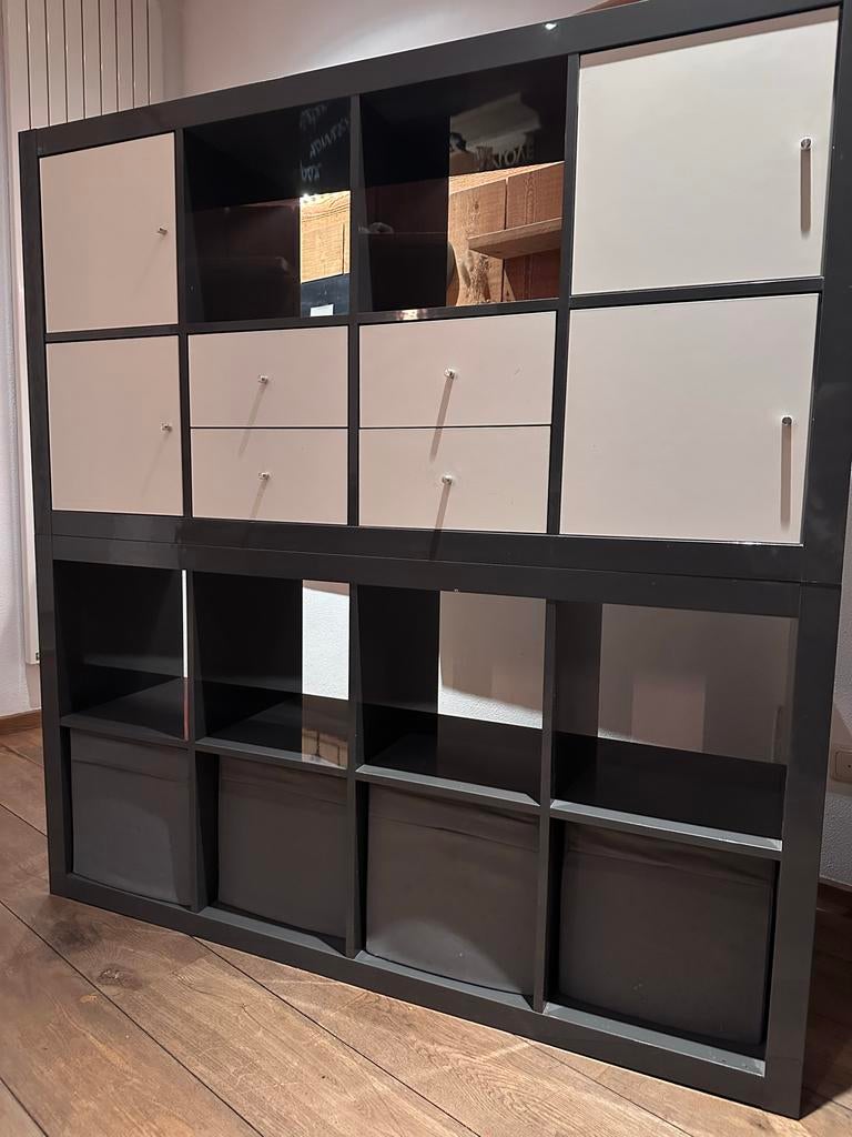 IKEA Kallax Kast 2 x 8 vakken  - Donkergrijs, Ophalen, Gebruikt