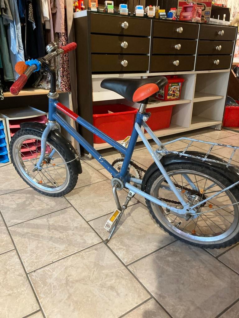 Vintage Kinderfiets 16 inch - Blauw/Rood, Fietsen en Brommers, Ophalen, Onbekend, Onbekend, Onbekend