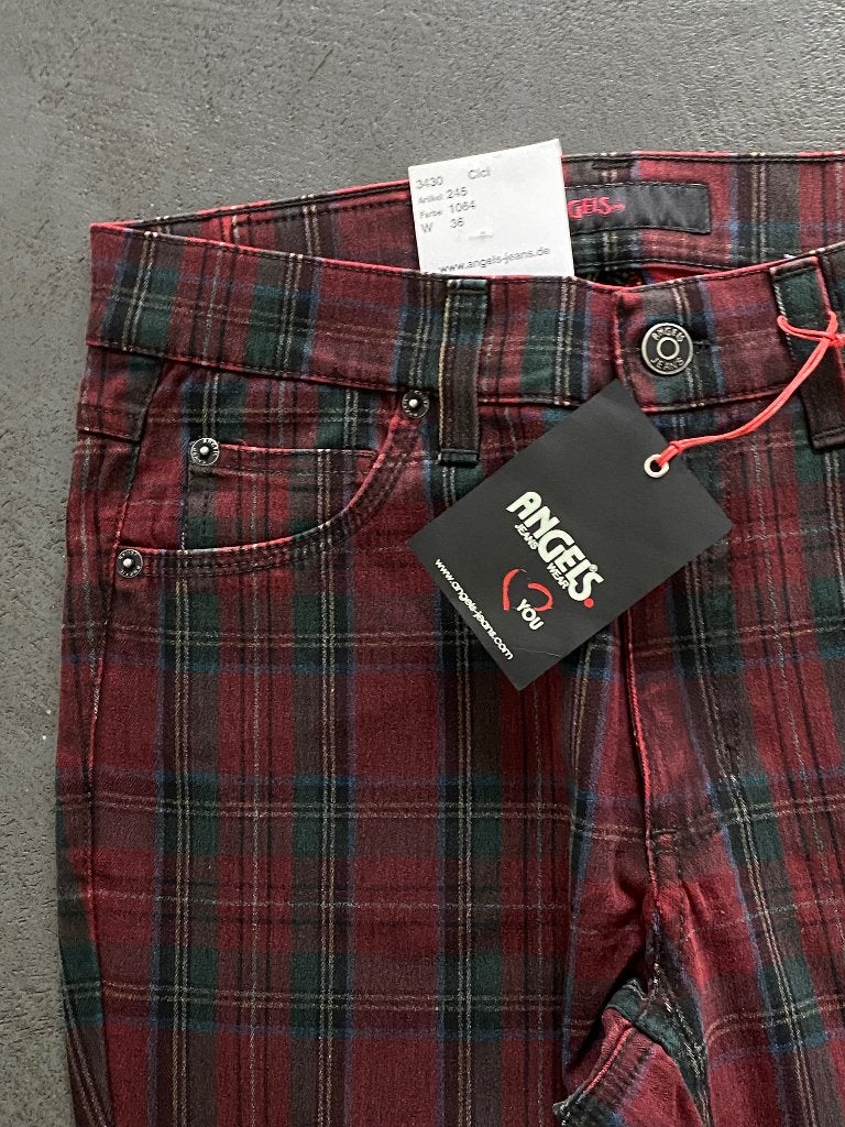 K353 Nieuw: jeans broek Angels mt 36=S Cici L30 wijn-rood, Overige kleuren, Nieuw, Ophalen of Verzenden, W28 - W29 (confectie 36)