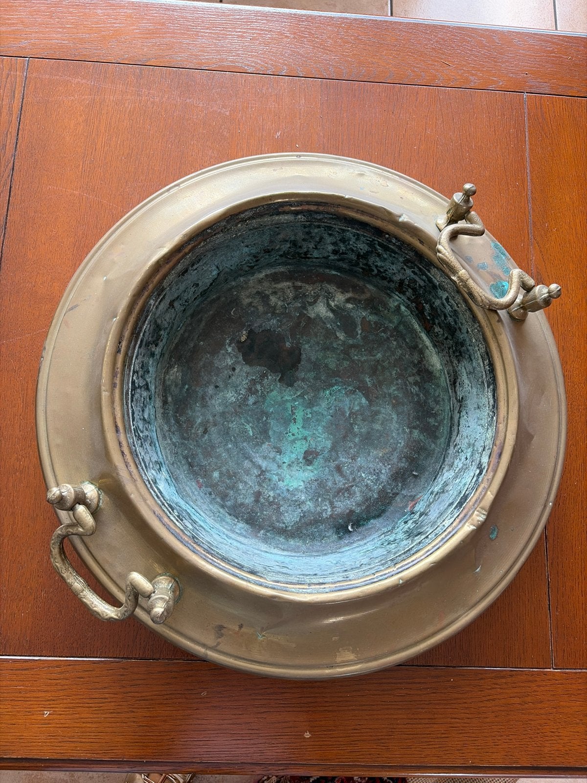 Antieke Koperen Ketel met Handvatten, Antiek en Kunst, Ophalen of Verzenden, Koper