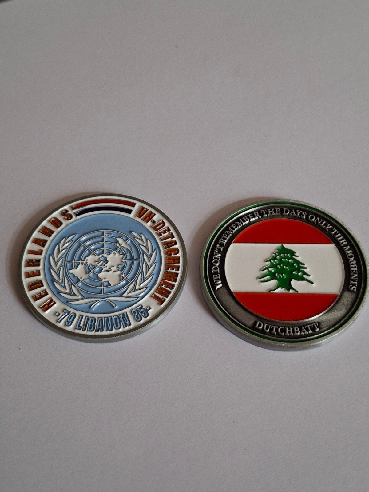 Challenge coin UNIFIL Libanon, Ophalen of Verzenden, Landmacht, Nederland, Embleem of Badge