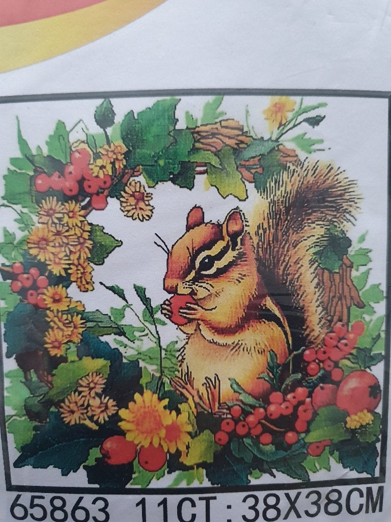 Hello Autumn Squirrel needle point set, Ophalen of Verzenden, Nieuw, Handborduren, Borduurpakket