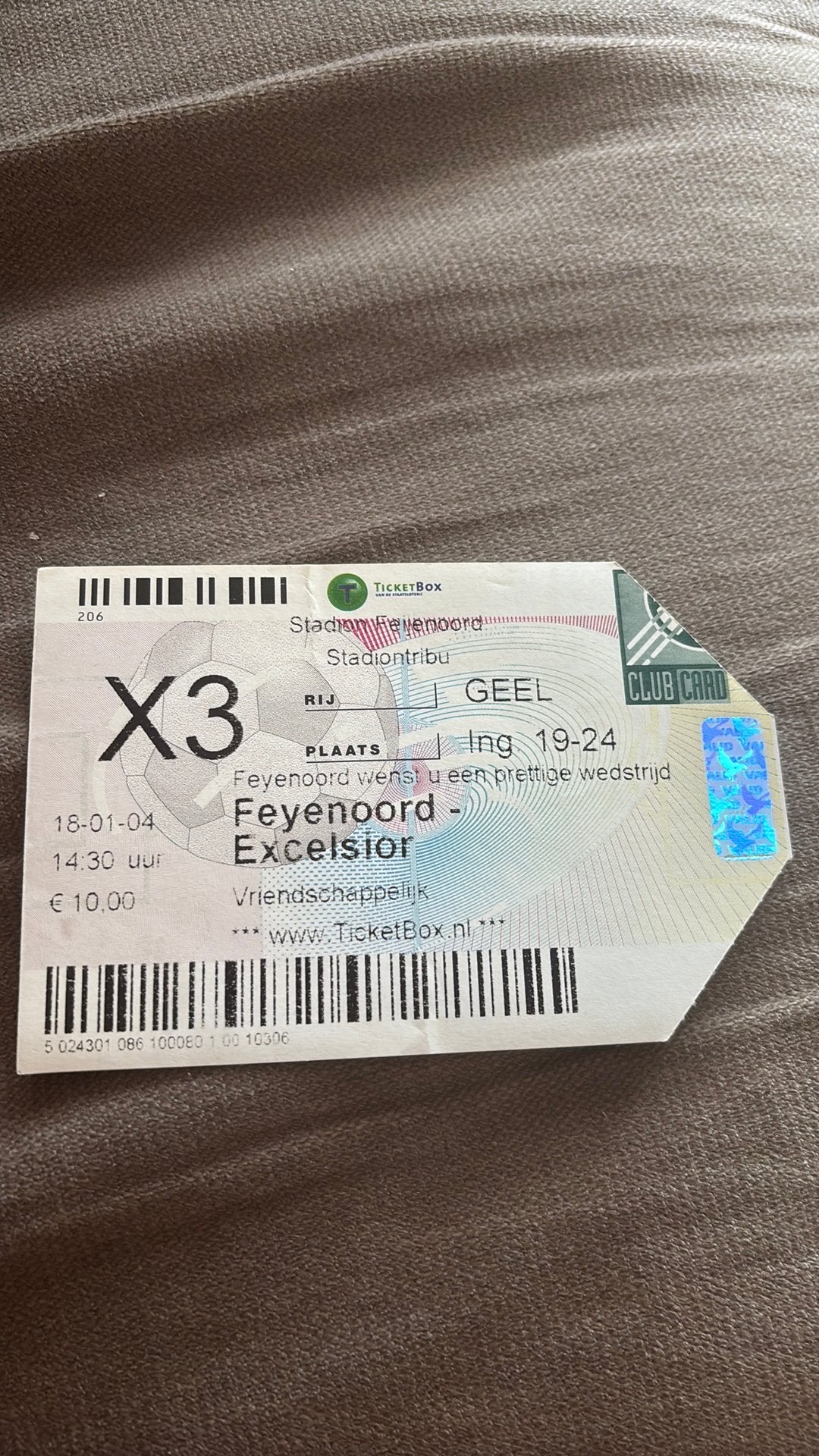 Oud stadionticket Feyenoord excelsior 2004, Verzamelen, Sportartikelen en Voetbal, Ophalen of Verzenden, Zo goed als nieuw, Feyenoord