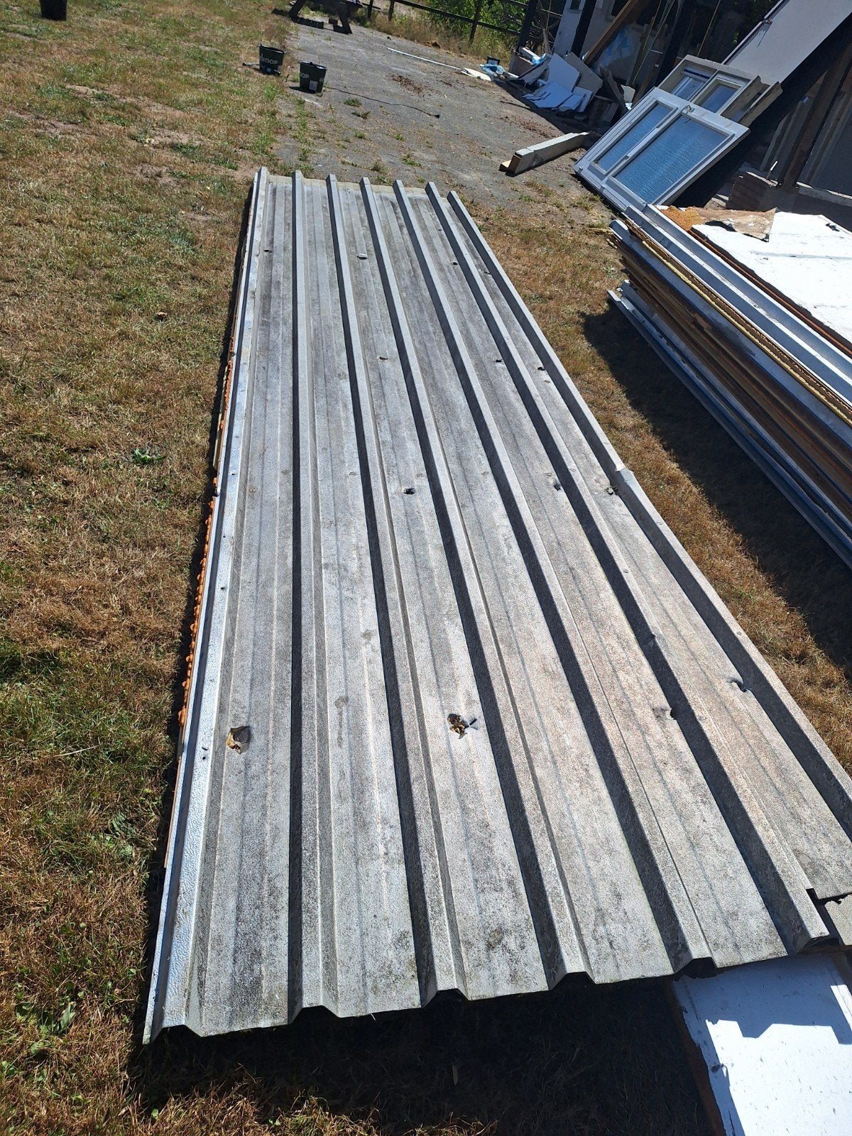 Aluminium dakplaten voor diverse toepassingen, Gebruikt, 15 m² of meer, Metaal, Grijs