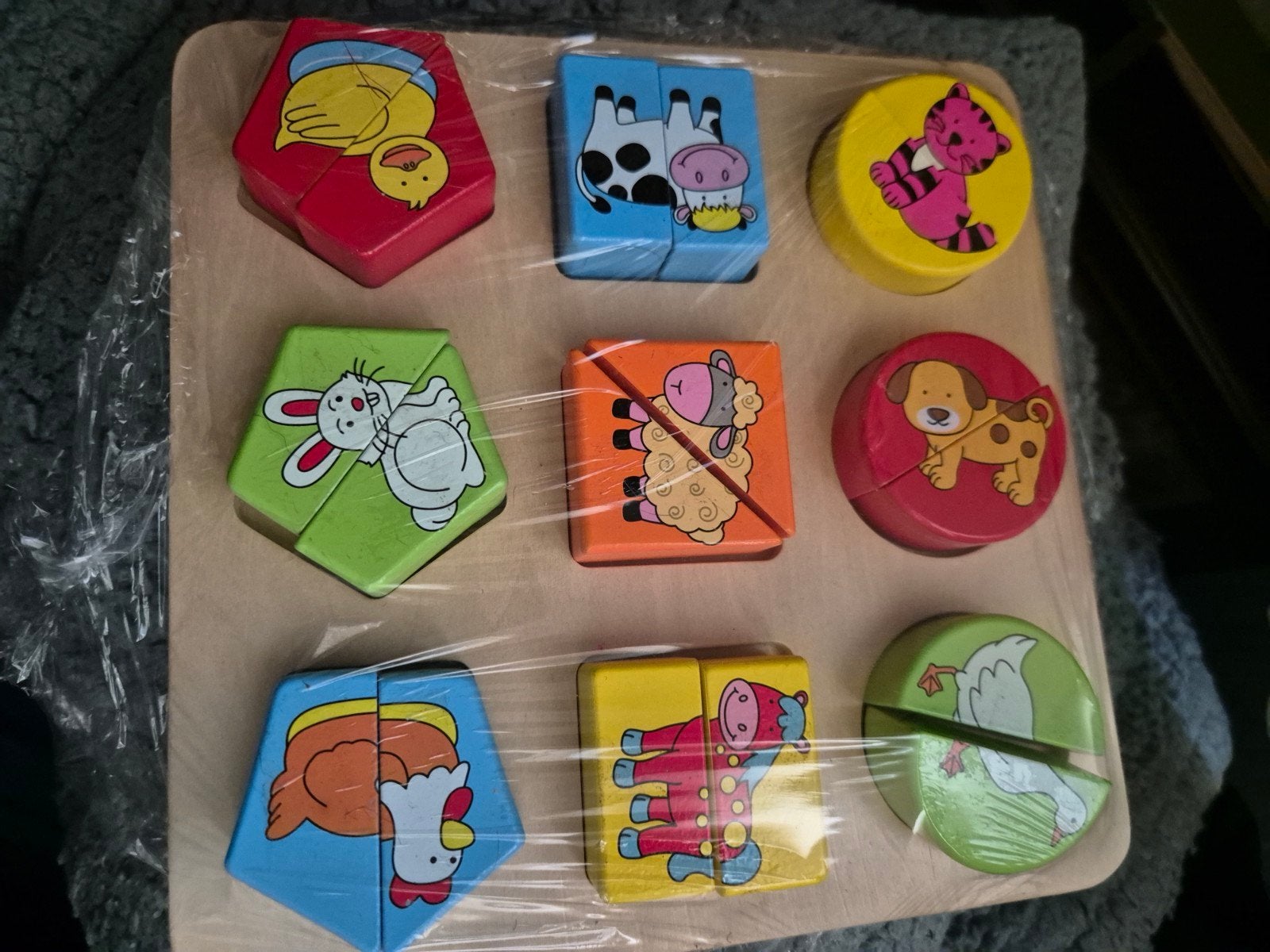 6 houten puzzels en 1 gewone puzzel (Beertje), 2 tot 4 jaar, Gebruikt, Ophalen of Verzenden, Van hout