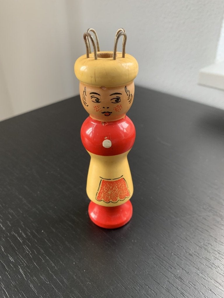 Oud Vintage origineel punnik poppetje, Ophalen, Gebruikt, Breien of Haken, Overige typen