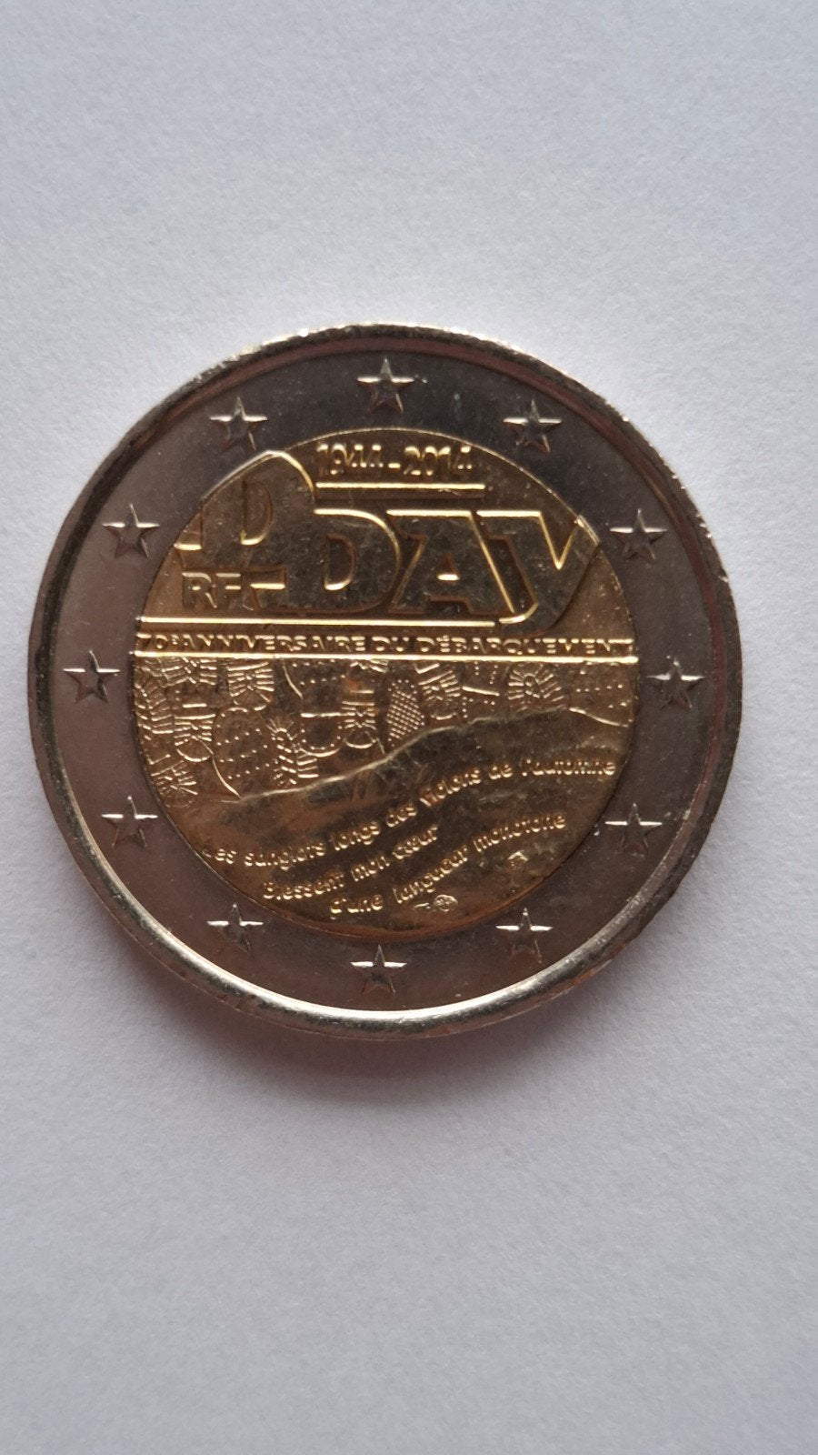 2 Euro Herdenkingsmunt D-Day 1944-2014 Frankrijk, Postzegels en Munten, Ophalen of Verzenden, Frankrijk, 2 euro, Losse munt