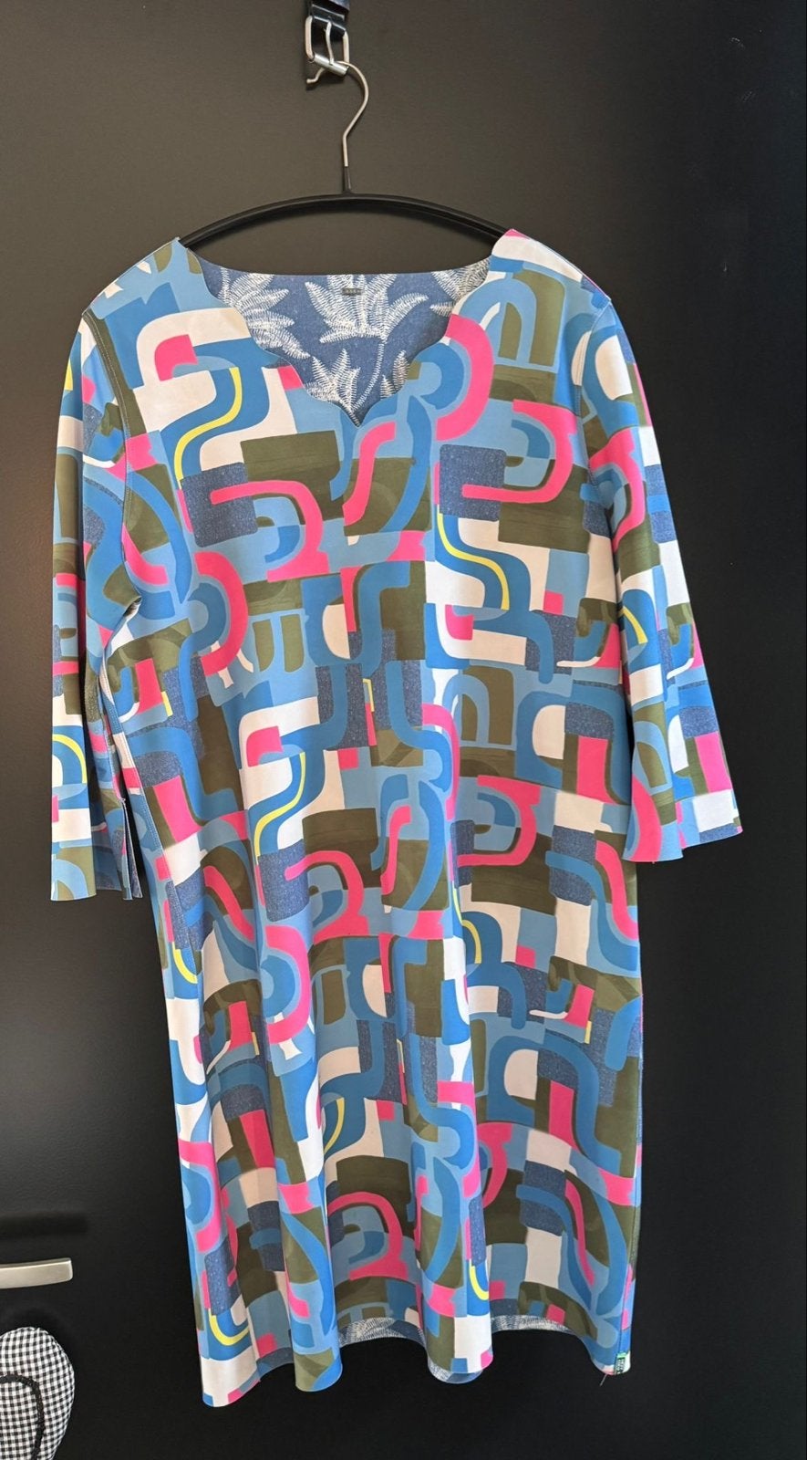 Omkeerbare jurk met kleurrijke print en bladmotief, Kleding | Dames, Meerkleurig, Maat 42/44 (L), Ophalen of Verzenden, Zo goed als nieuw