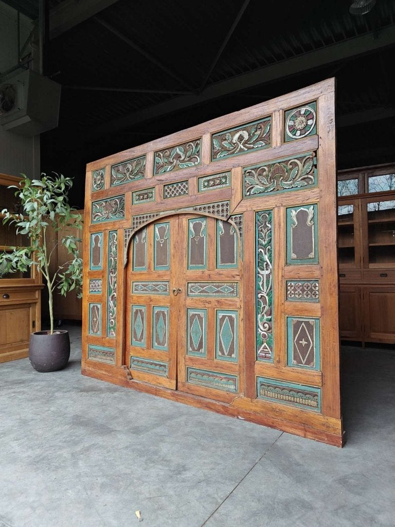 Antieke Indische poort | Uniek! XXL Wandbord | Hoofdbord