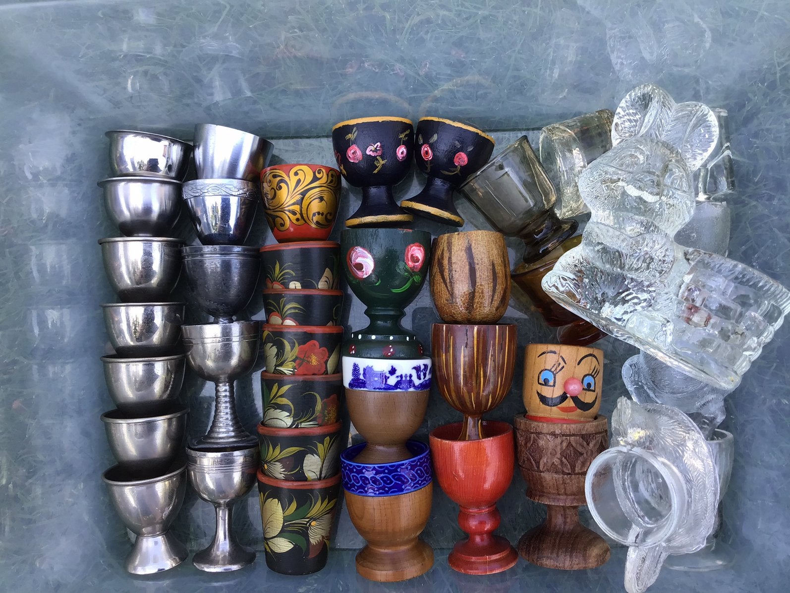 Eierdopjes - metalen - houten - glazen, Ophalen of Verzenden