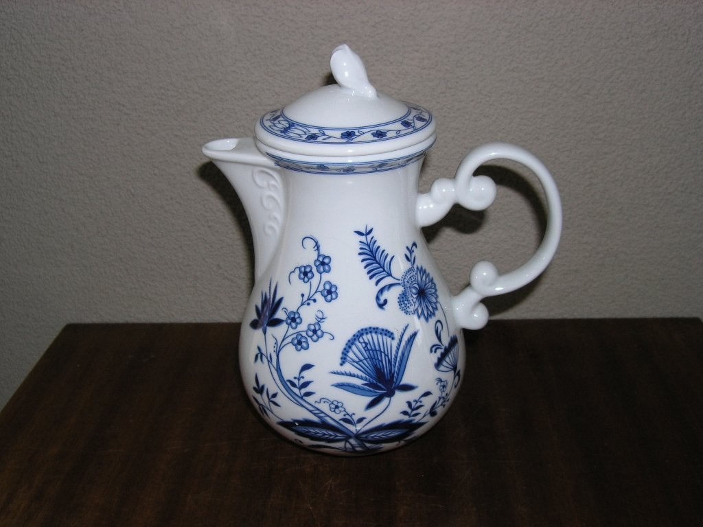 Zwiebelmuster koffiekan Echt Kobalt Wellco Krefeld Porzellan, Klassiek, Overige typen, Ophalen of Verzenden, Zo goed als nieuw