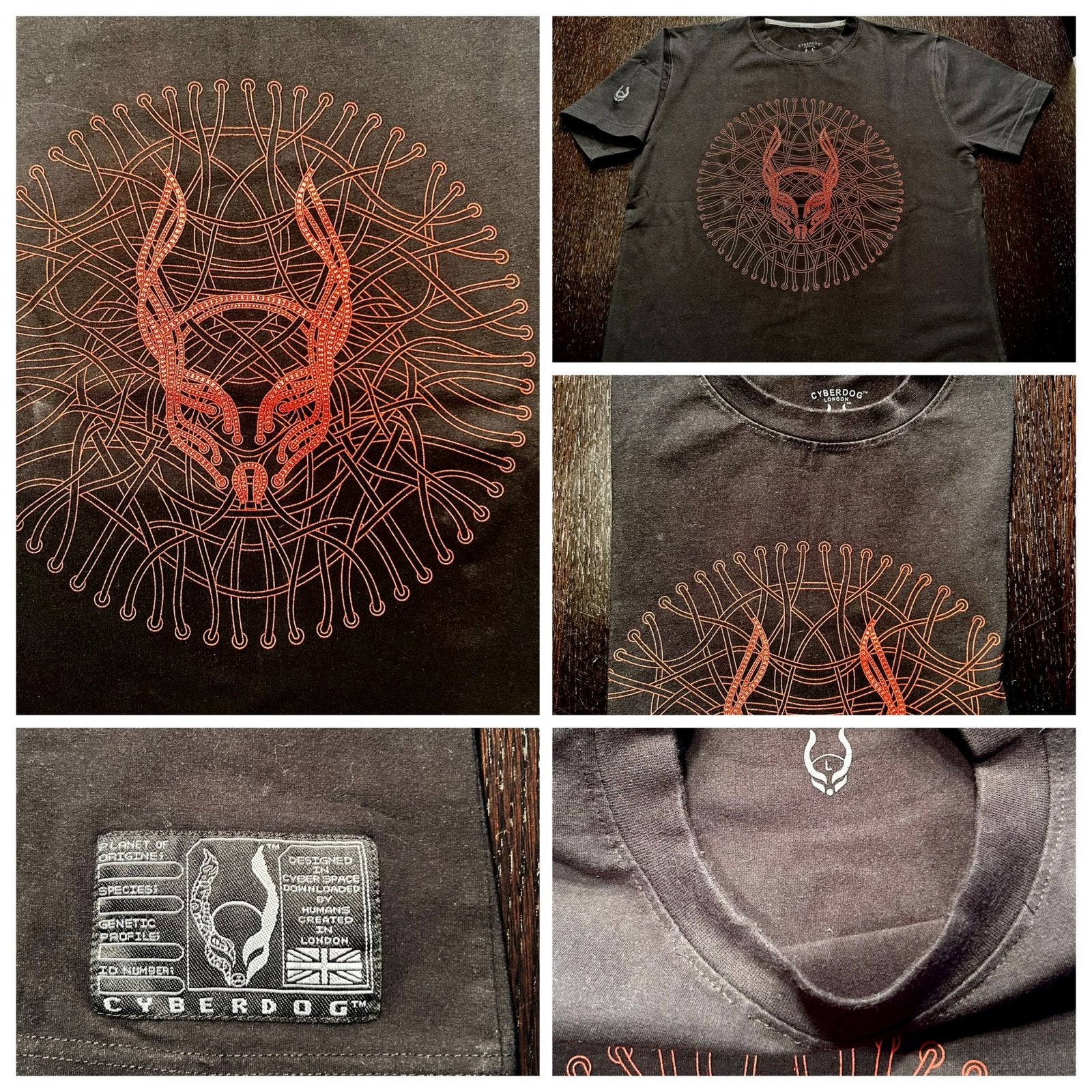 Cyberdog T-shirt met opvallende print - Maat L, Ophalen of Verzenden, Gedragen, Maat 52/54 (L), Zwart