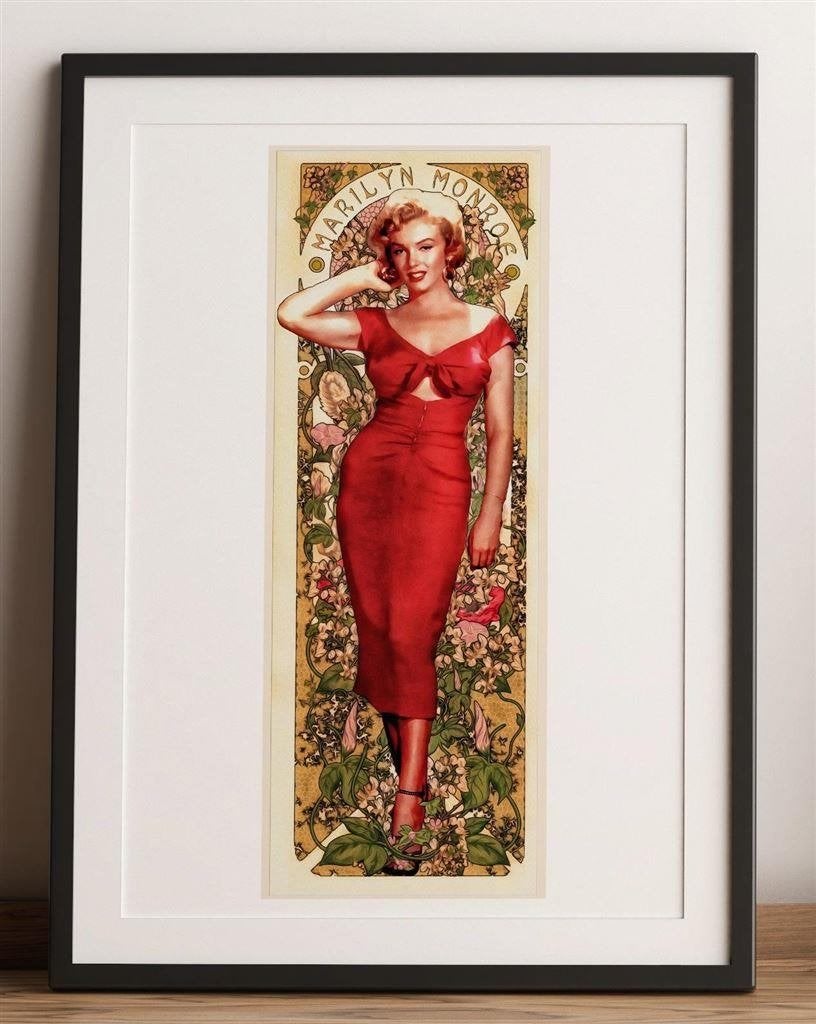 Exclusieve Marilyn Monroe Art Nouveau Mucha Poster, Verzamelen, Verzenden, Nieuw, A1 t/m A3, Film en Tv