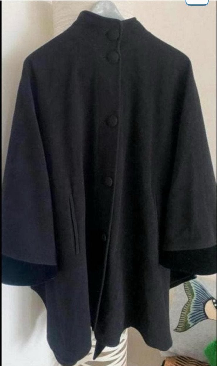 Cape witteveen one size wol nieuwstaat, Ophalen of Verzenden, Zo goed als nieuw, Maat 42/44 (L), Zwart