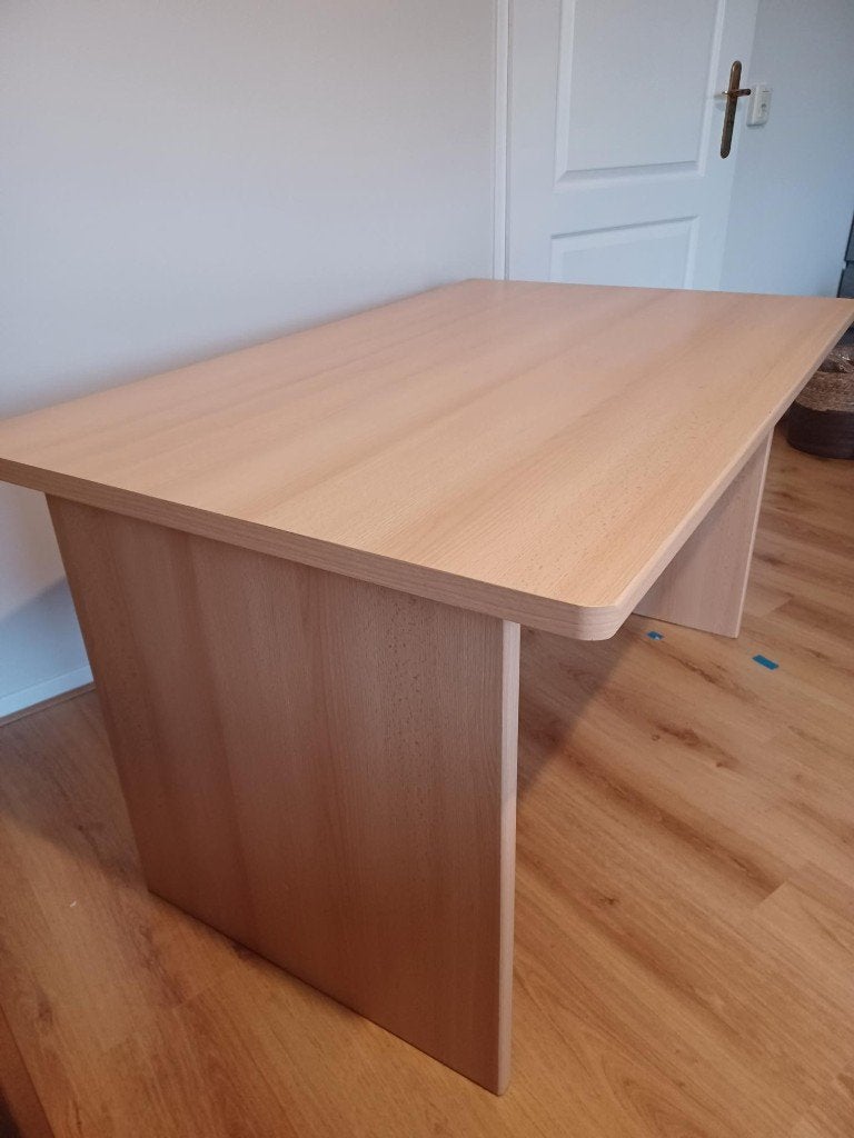 Heel mooi beuken bureau 125 x 80 125x80 met ronde hoeken, Ophalen, Demontabel, Hout, Zo goed als nieuw