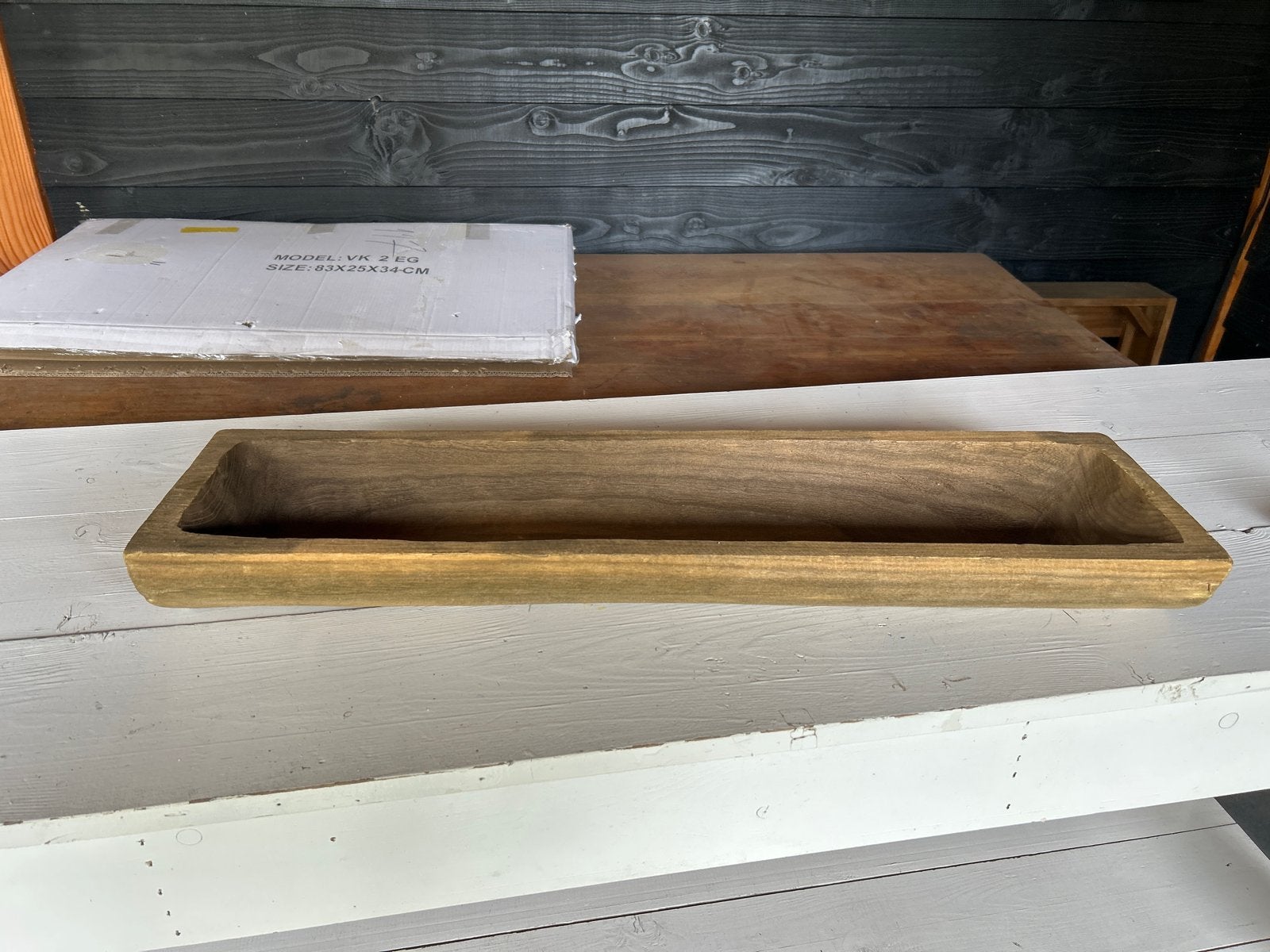 Decoratieve Houten Schaal - 80 cm lang, Ophalen