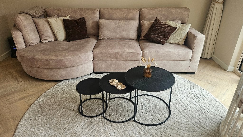 Salontafel zwart, Ophalen, Gebruikt, 50 tot 100 cm, Rond