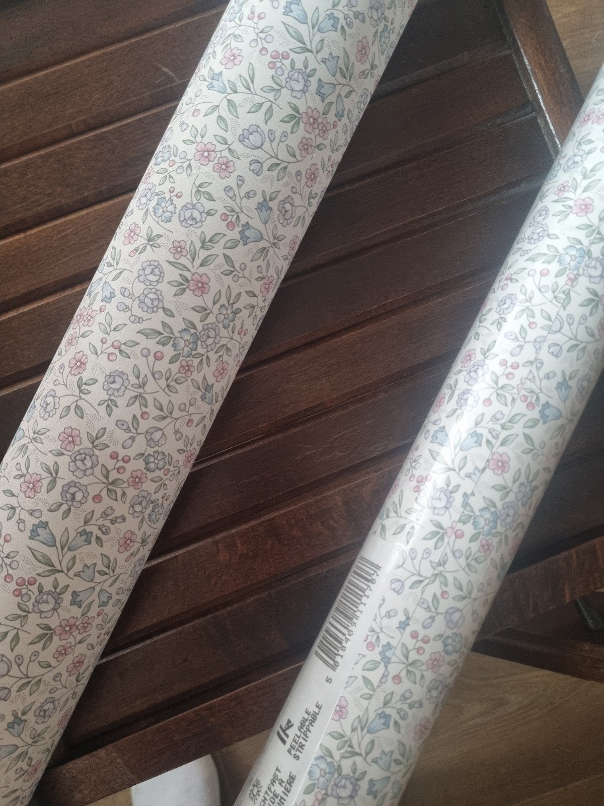 Storeys Bloemenbehang - Vintage Vinyl Behang, Bloemen, Overige merken, Ophalen of Verzenden, Blauw