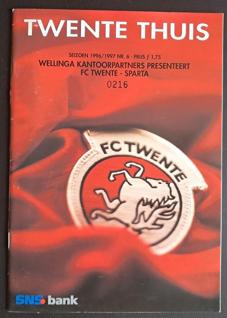 FC Twente - Sparta 1996/1997, Verzamelen, Ophalen of Verzenden, Zo goed als nieuw, F.C. Twente, Boek of Tijdschrift