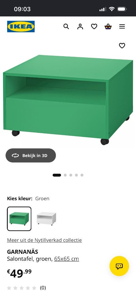 2x IKEA garnanas bijzettafel, Overige materialen, Minder dan 55 cm, Vierkant, Zo goed als nieuw