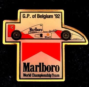 Marlboro G.P. of Belgian '92 pin, Verzamelen, Verzenden, Nieuw, Transport, Speldje of Pin