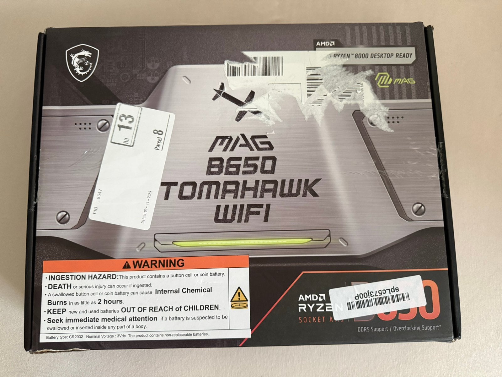 MSI MAG B650 TOMAHAWK WIFI moederbord, Computers en Software, Moederborden, Ophalen of Verzenden, Zo goed als nieuw, ATX, DDR5