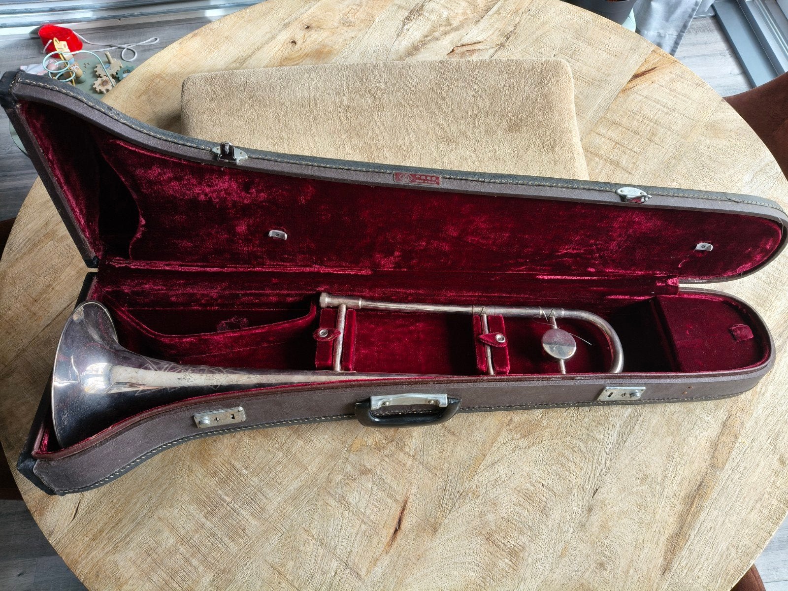 Parrot trombone vintage te koop!!!, Muziek en Instrumenten, Ophalen of Verzenden, Gebruikt, Tenor, Met koffer