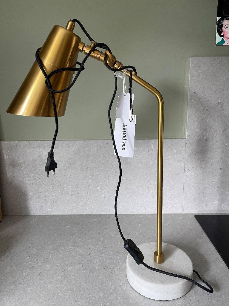 NIEUW IN DOOS Pols potten bureau / tafel lamp, Ophalen, Nieuw, 50 tot 75 cm