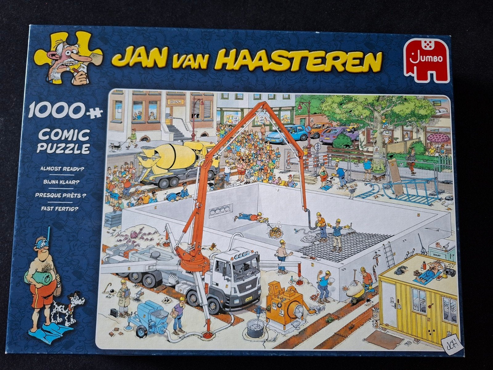 Jan van Haasteren Comic Puzzel - Bijna Klaar? 1000 stukjes, Hobby en Vrije tijd, Denksport en Puzzels, Ophalen of Verzenden, 500 t/m 1500 stukjes