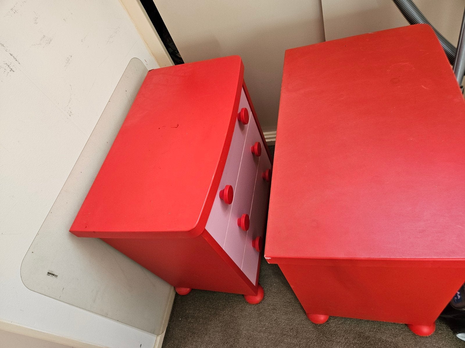 IKEA Mammut ladekast rood/roze voor kinderkamer, Huis en Inrichting, Ophalen, Gebruikt, 3 of 4 laden, Minder dan 100 cm
