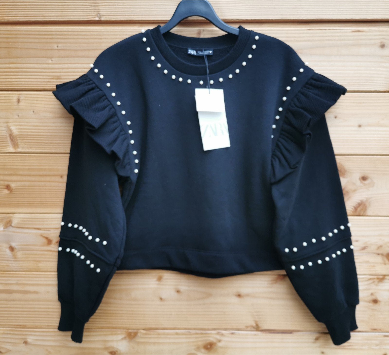 ZARA sweater met volants en parels mt. S, Verzenden, Nieuw, Maat 36 (S), Zara